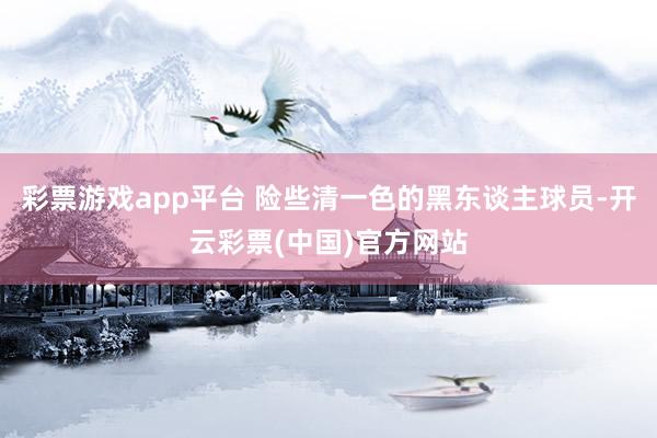 彩票游戏app平台 险些清一色的黑东谈主球员-开云彩票(中国)官方网站