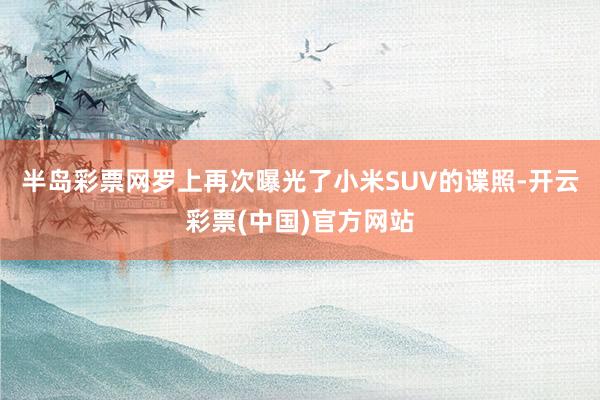 半岛彩票网罗上再次曝光了小米SUV的谍照-开云彩票(中国)官方网站