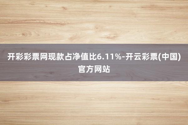 开彩彩票网现款占净值比6.11%-开云彩票(中国)官方网站