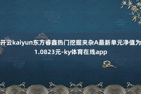 开云kaiyun东方睿鑫热门挖掘夹杂A最新单元净值为1.0823元-ky体育在线app