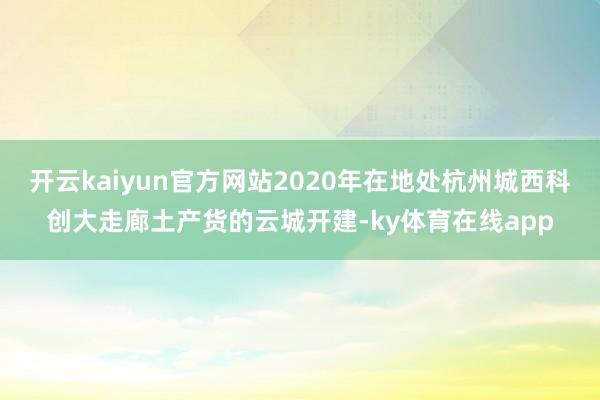 开云kaiyun官方网站2020年在地处杭州城西科创大走廊土产货的云城开建-ky体育在线app