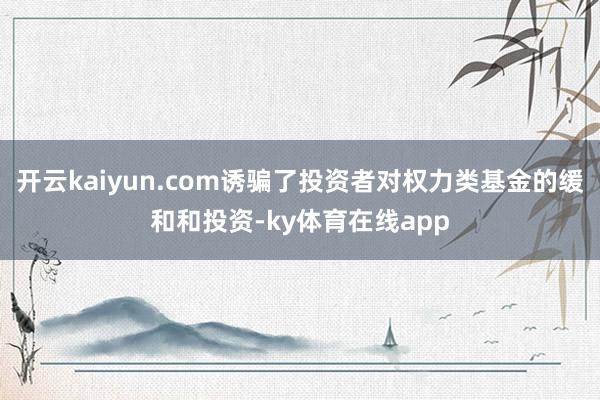 开云kaiyun.com诱骗了投资者对权力类基金的缓和和投资-ky体育在线app