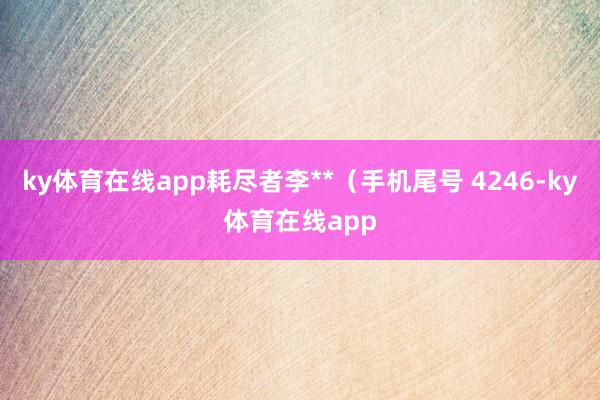 ky体育在线app耗尽者李**（手机尾号 4246-ky体育在线app