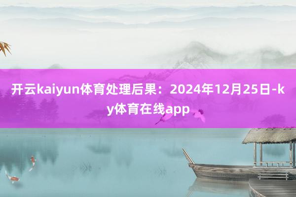 开云kaiyun体育处理后果：2024年12月25日-ky体育在线app