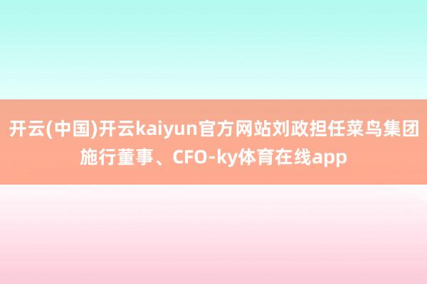 开云(中国)开云kaiyun官方网站刘政担任菜鸟集团施行董事、CFO-ky体育在线app