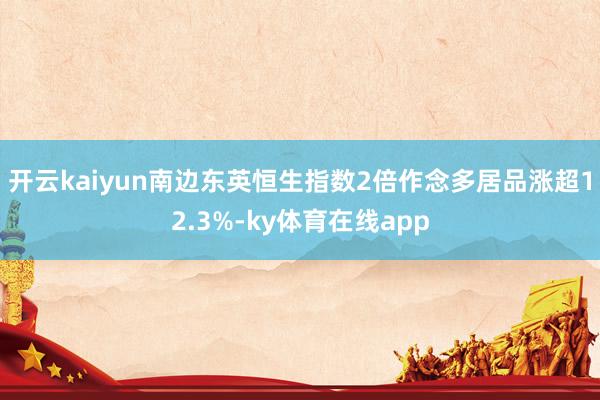 开云kaiyun南边东英恒生指数2倍作念多居品涨超12.3%-ky体育在线app