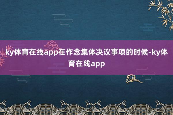 ky体育在线app在作念集体决议事项的时候-ky体育在线app