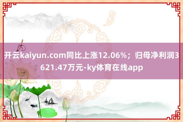 开云kaiyun.com同比上涨12.06%；归母净利润3621.47万元-ky体育在线app